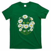 Botanical Cat Sun Flower Floral T-Shirt - Irish Green