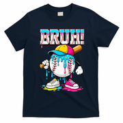 Baseball Drip Bruh Ice Cream Meme For Son Grandson  T-Shirt - Navy Blue