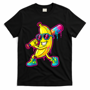 Banana Drip Ice Cream Baseball T-Shirt - Black