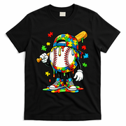 Baseball Drip Ice Cream Autism Awareness T-Shirt - Black