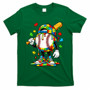 Baseball Drip Ice Cream Autism Awareness T-Shirt - Green