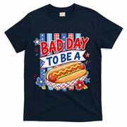 Bad Day To Be A Hot Dog Funny Hotdog Meme T-Shirt - Navy