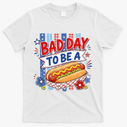 Bad Day To Be A Hot Dog Funny Hotdog Meme T-Shirt - White