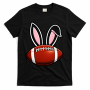 Bunny Ears American Football Fan Funny Easter T-Shirt - Black