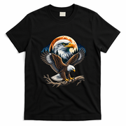 Bald Eagle Forest Moon Wildlife Bird Of Prey T-Shirt - Black