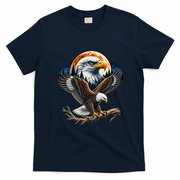 Bald Eagle Forest Moon Wildlife Bird Of Prey T-Shirt - Navy Blue