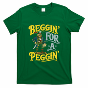 Beggin' For A Peggin' Pirate Humor T-Shirt - Irish Green