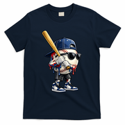 Baseball Fan Drip Ice Cream T-Shirt - Navy