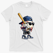 Baseball Fan Drip Ice Cream T-Shirt - White