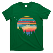 Birds Flying Over Sunset T-Shirt - Green