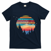 Birds Flying Over Sunset T-Shirt - Navy