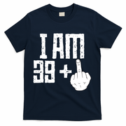 Middle Finger 40th Birthday Funny T-Shirt - Navy