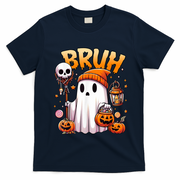 Bruh Ghost Halloween Cute Ghost Trick Or Treat T-Shirt - Navy Blue