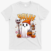 Bruh Ghost Halloween Cute Ghost Trick Or Treat T-Shirt - White