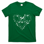 Boo Ghost Heart Halloween Festive T-Shirt - Irish Green