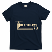 Black Hawk 79 Helicopter Retro T-Shirt - Navy Blue