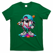 Baseball Happy Colorful Polka Dot Day Ice Cream Drip T-Shirt - Irish Green