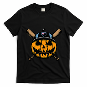 B.A.S.E.B.A.L.L Home Plate Drip Halloween Pumpkin T-Shirt - Black