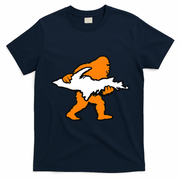 Bigfoot Holding UP Of Michigan Upper Peninsula T-Shirt - Navy Blue