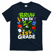 Bruh I'm In 1st Grade Video Gamer Gaming Funny Cute T-Shirt - Navy Blue