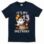 Boo ItS My 13th Birthday Halloween Ghost 13 Years Old Bday Gift T-Shirt - Navy Blue
