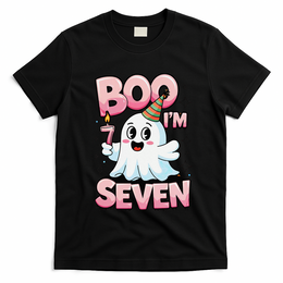 Boo IM Seven Ghost Theme For October T-Shirt - Black