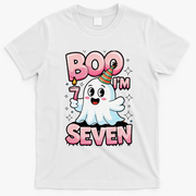 Boo IM Seven Ghost Theme For October T-Shirt - White
