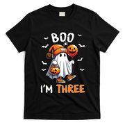 Boo IM Three Ghost 3rd Birthday Halloween T-Shirt - Black
