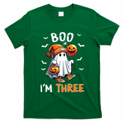 Boo IM Three Ghost 3rd Birthday Halloween T-Shirt - Irish Green