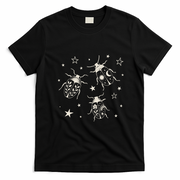 Beetle Illustration With Stars And Cosmic T-Shirt - Black