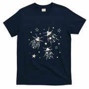 Beetle Illustration With Stars And Cosmic T-Shirt - Navy Blue
