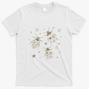 Beetle Illustration With Stars And Cosmic T-Shirt - White