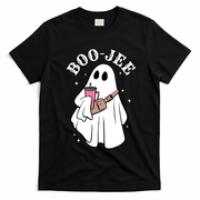 Boo Jee Funny Halloween Shopaholic Ghost T-Shirt - Black