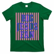 Big Jesus Fan Faith Striped T-Shirt - Irish Green