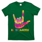 Be Kind ASL Love Sign Language Hand Autism T-Shirt - Green