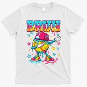 Baseball Life Style Apparel Softball Ice Cream Drip T-Shirt - White