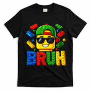 Bruh Master Builder Birthday Boy Building Blocks T-Shirt - Black