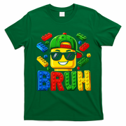 Bruh Master Builder Birthday Boy Building Blocks T-Shirt - Irish Green