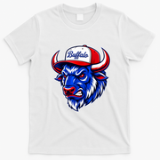 Buffalo Mascot Sports Team T-Shirt - White