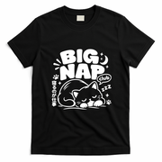 Big Nap Club Fluffy Cat T-Shirt - Black
