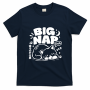 Big Nap Club Fluffy Cat T-Shirt - Navy Blue