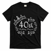 40th Birthday Princess T-Shirt - Black