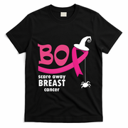 Boo Scare Away Breast Cancer Awareness Spooky T-Shirt - Black