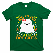 Big Sister Boo Crew Ghost Matching Family Halloween T-Shirt - Irish Green