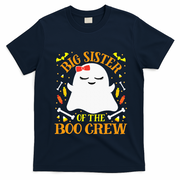 Big Sister Boo Crew Ghost Matching Family Halloween T-Shirt - Navy Blue