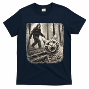 Bigfoot Sasquatch Cat Selfie Funny Meme Kitty T-Shirt - Navy Blue