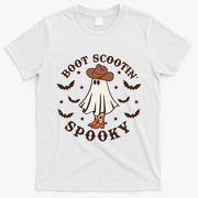 Boot Scootin Spooky Funny Halloween T-Shirt - White