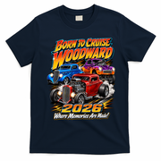 Born To Cruise Woodward 2026 Classic Hot Rods T-Shirt - Navy Blue