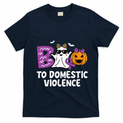Boo To Domestic Violence Domestic Violence Awareness T-Shirt - Navy Blue