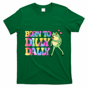 Born To Dilly Dally Playful Frog Fun T-Shirt - Irish Green